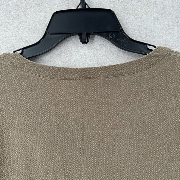 Pure J Jill Shirt Dress Women MEDIUM Taupe Textured Seersucker Laganlook Neutral - Picture 8 of 13